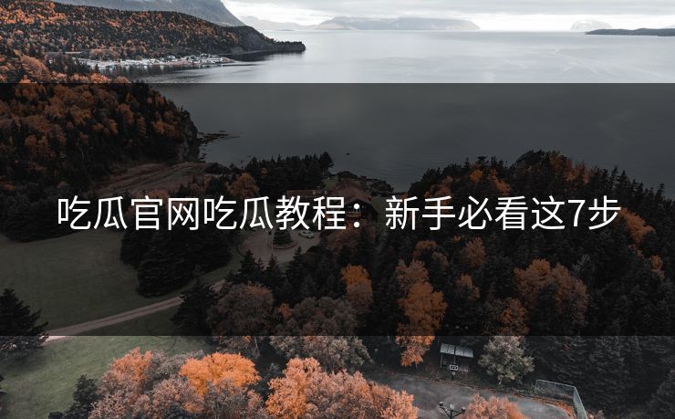 吃瓜官网吃瓜教程：新手必看这7步