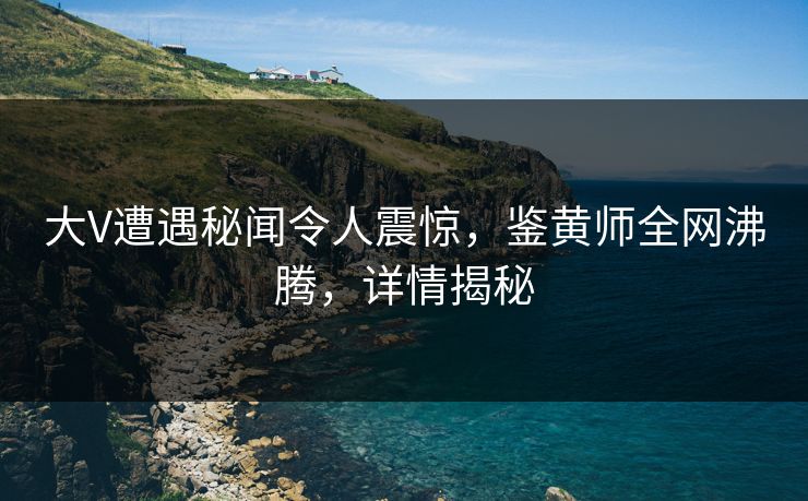 大V遭遇秘闻令人震惊，鉴黄师全网沸腾，详情揭秘